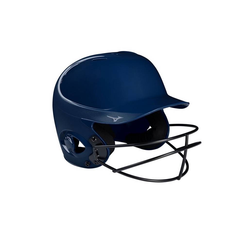 Capacete Mizuno MVP Series Solid Batting Helmet with Fastpitch Softball Mask - Mulher - Azul Marinho